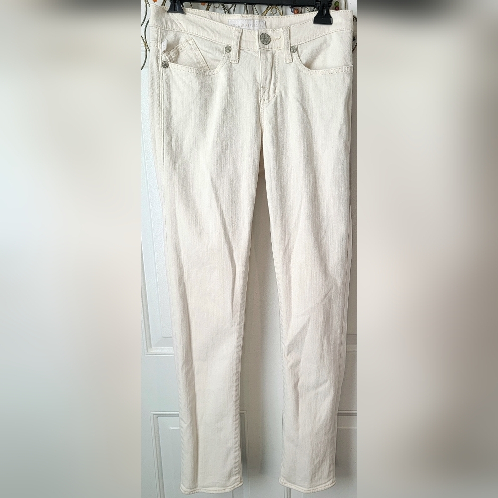 Rock & Republic Berlin Skinny Jeans Womens 6 Cream Mid Rise Stretchy  Streamline